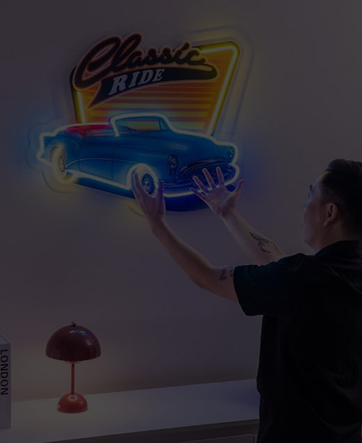 Letreros de neón de coches deportivos geniales