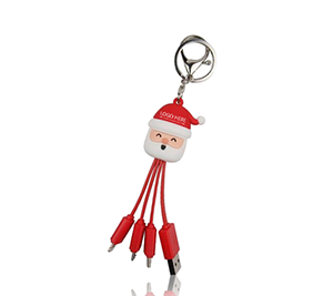 Personalized 4 In 1 Charging Cable With Keychain
