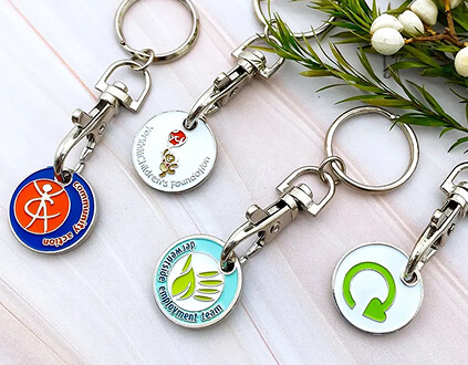 trolley coins keyrings